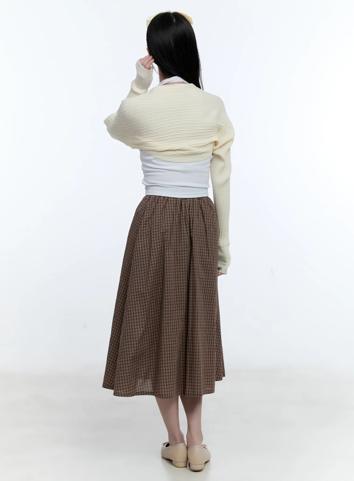 Ribbed Bow-Tie Knit Bolero CG514 - Image 5