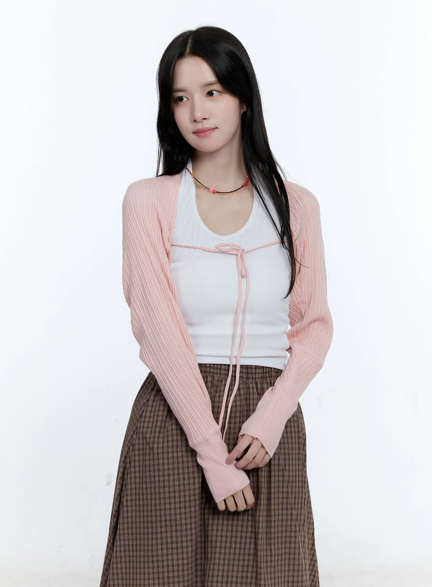 Ribbed Bow-Tie Knit Bolero CG514 - Image 8