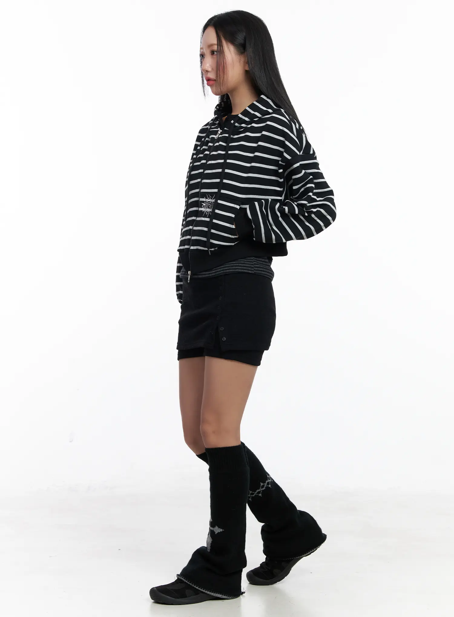 Ribbed Button Mini Skort CJ514 - Image 5