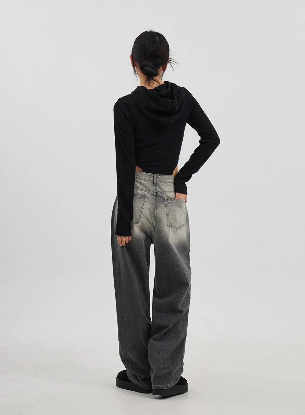 Ribbed Cropped Zip-Up Hoodie CJ330 - Image 12