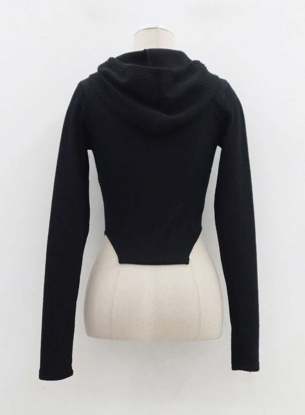 Ribbed Cropped Zip-Up Hoodie CJ330 - Image 16