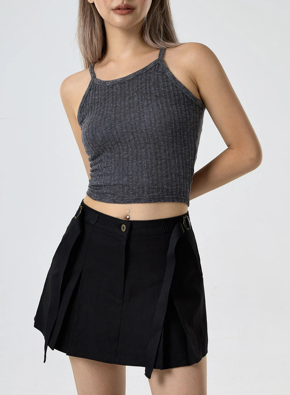 Ribbed Halter Neck Sleeveless Top CG25 - Image 2