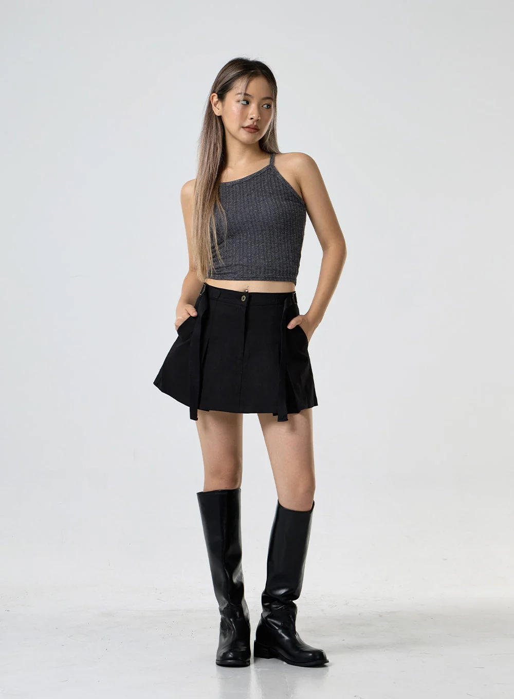 Ribbed Halter Neck Sleeveless Top CG25 - Image 3