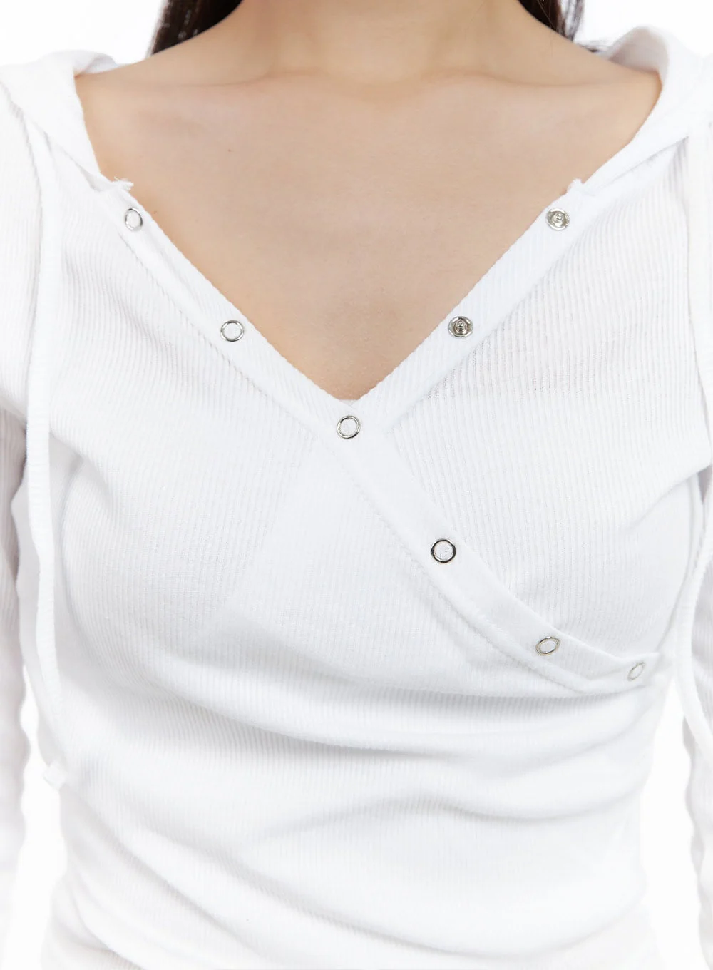 Ribbed Hoodie Long Sleeve Top CS405 - Image 3