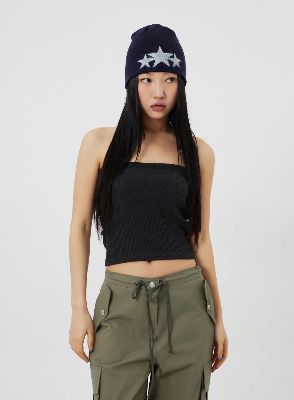 Ribbed Knit Tube Top CF323