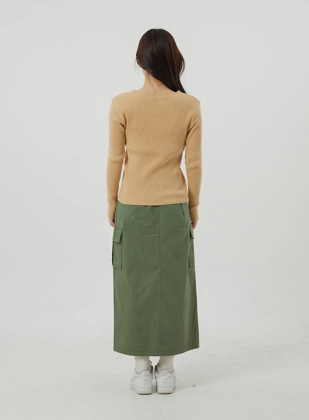 Ribbed Knit V-Neck Top OJ325 - Image 12