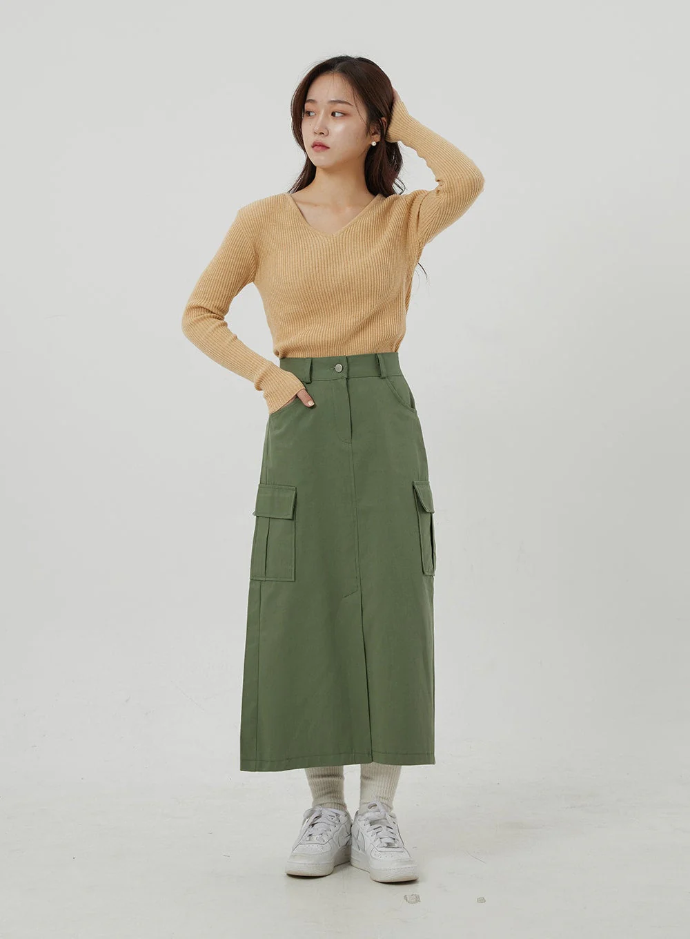 Ribbed Knit V-Neck Top OJ325 - Image 6