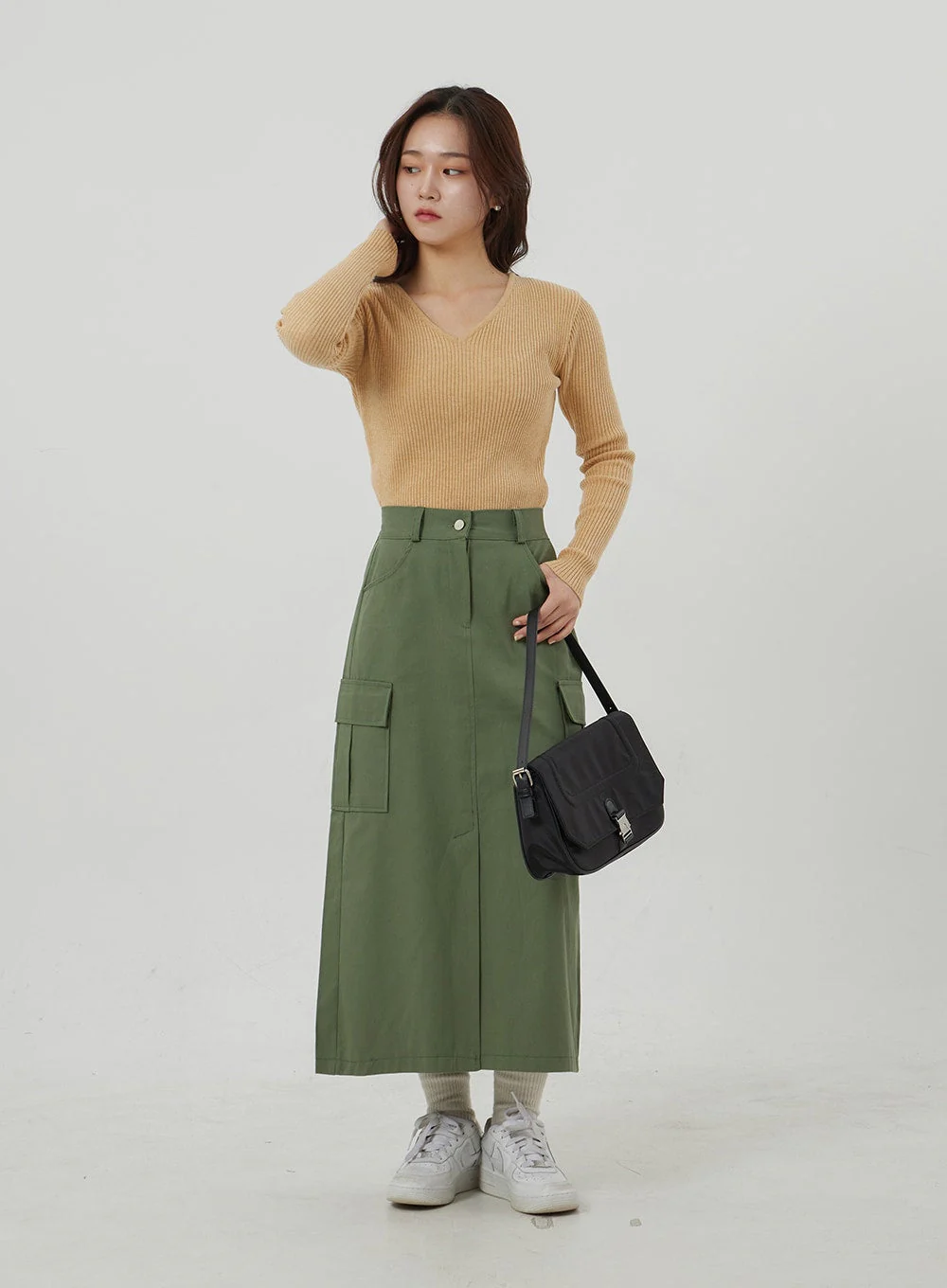 Ribbed Knit V-Neck Top OJ325 - Image 8