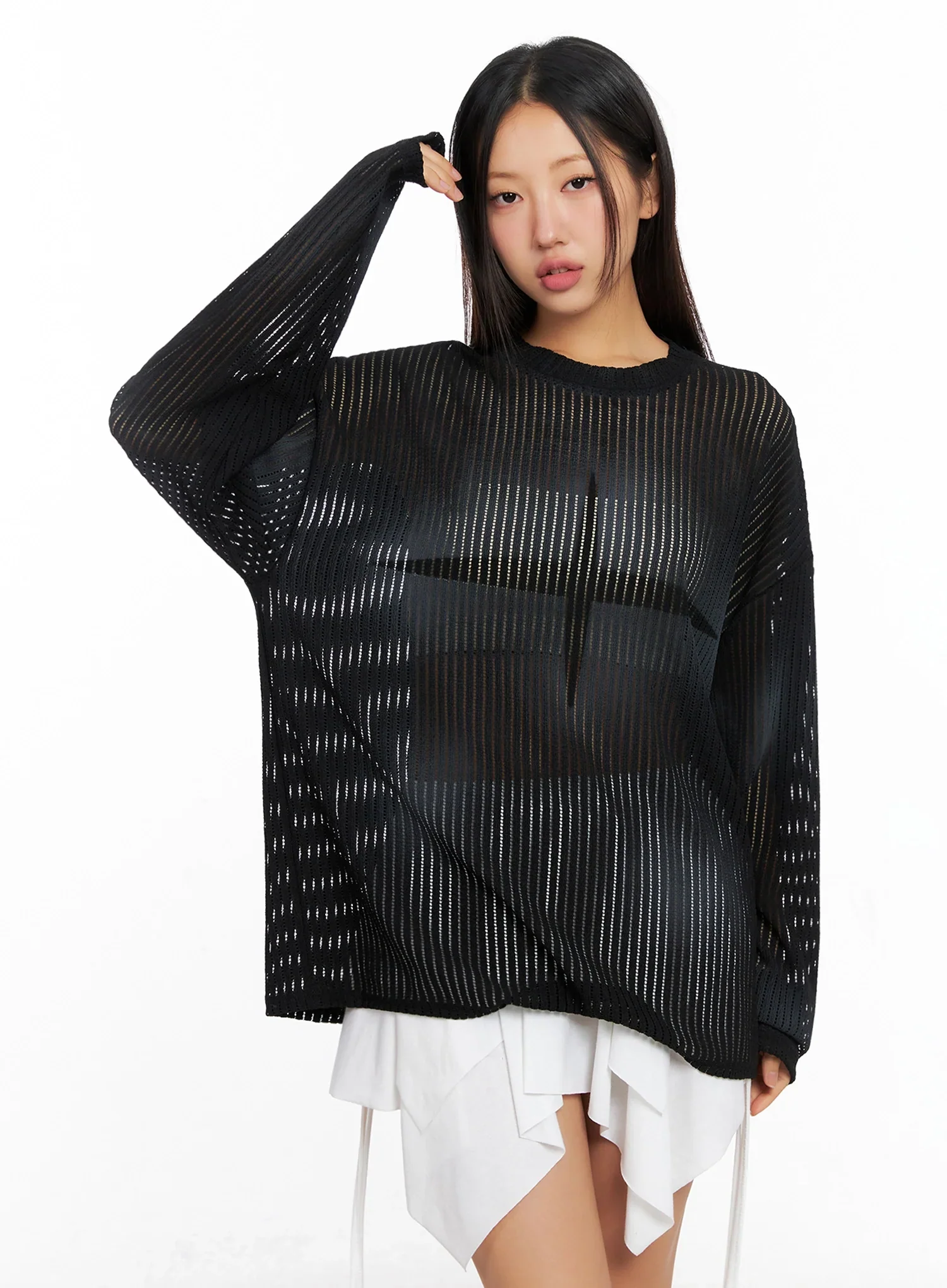 Ribbed Lightweight Long Sleeve Tee IG528 - Image 4