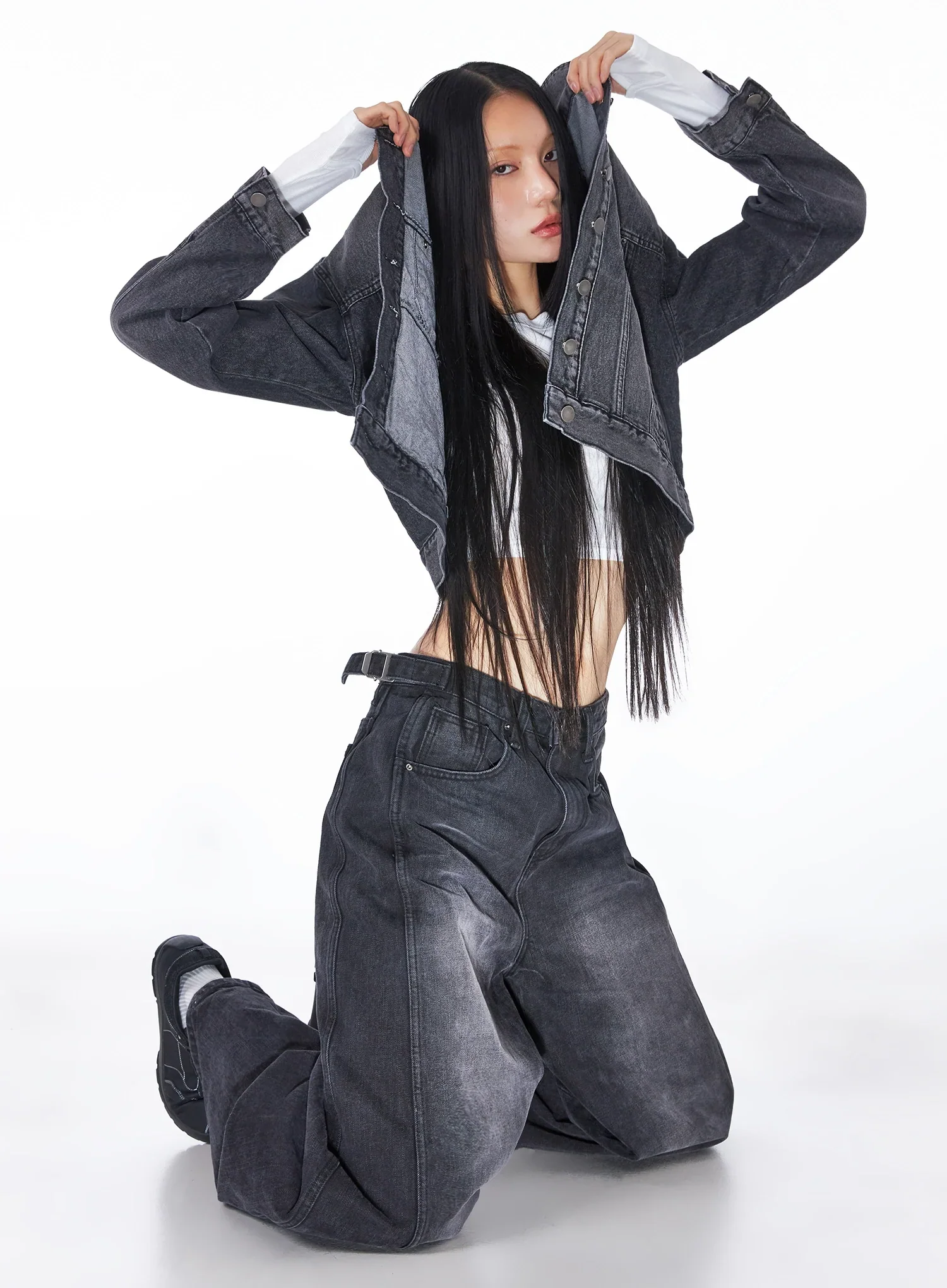 Ribbed Long Sleeve Crop Top IO517 - Image 12