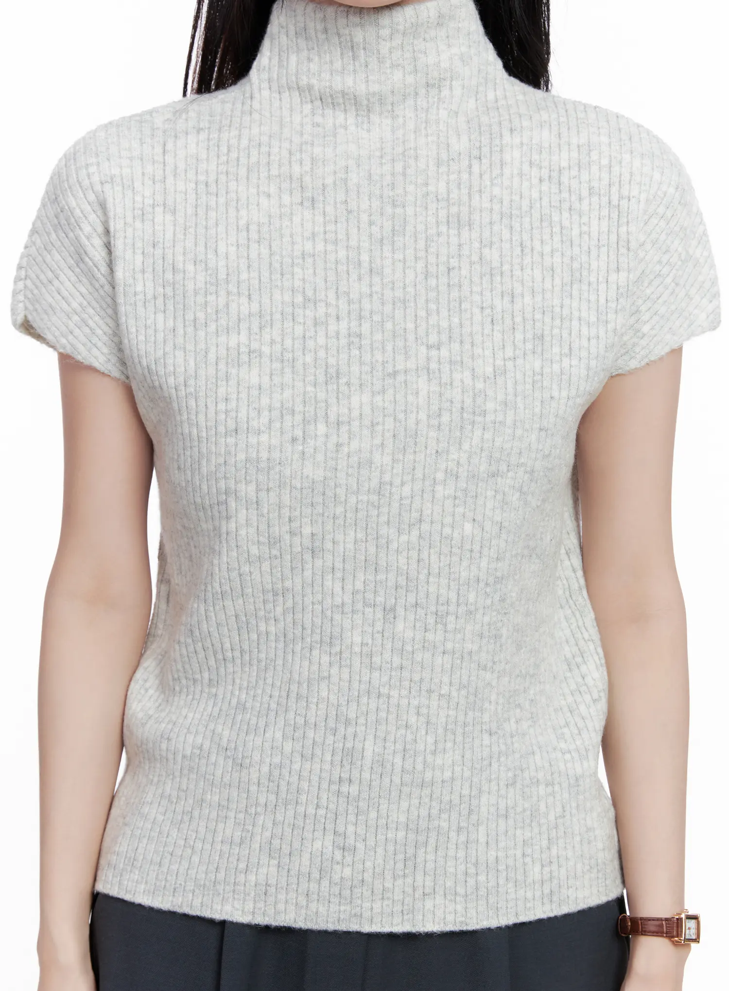 Ribbed Mock Neck Top CS523 - Image 3
