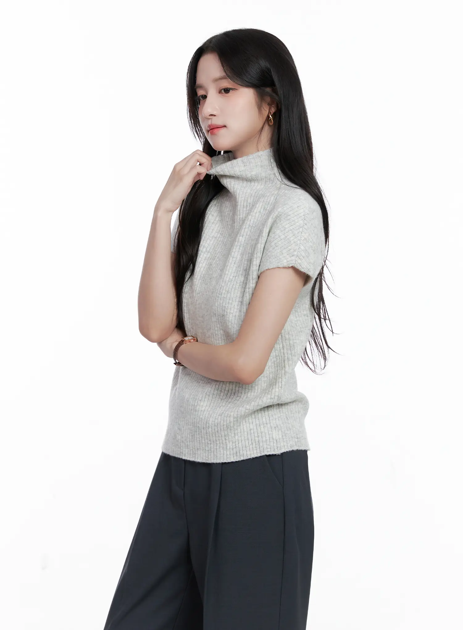 Ribbed Mock Neck Top CS523 - Image 4