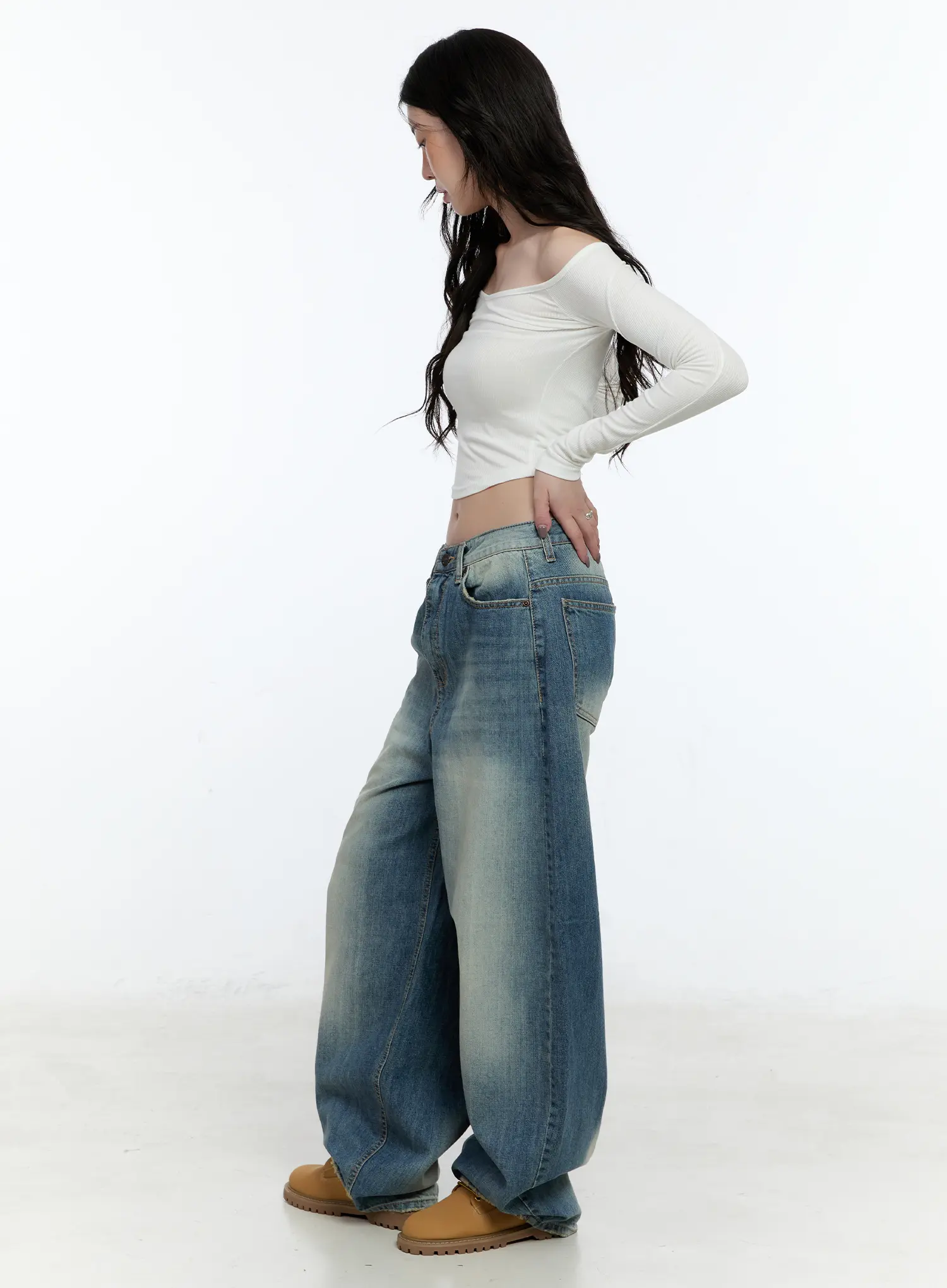 Ribbed Off-Shoulder Long Sleeve CN517 - Image 3