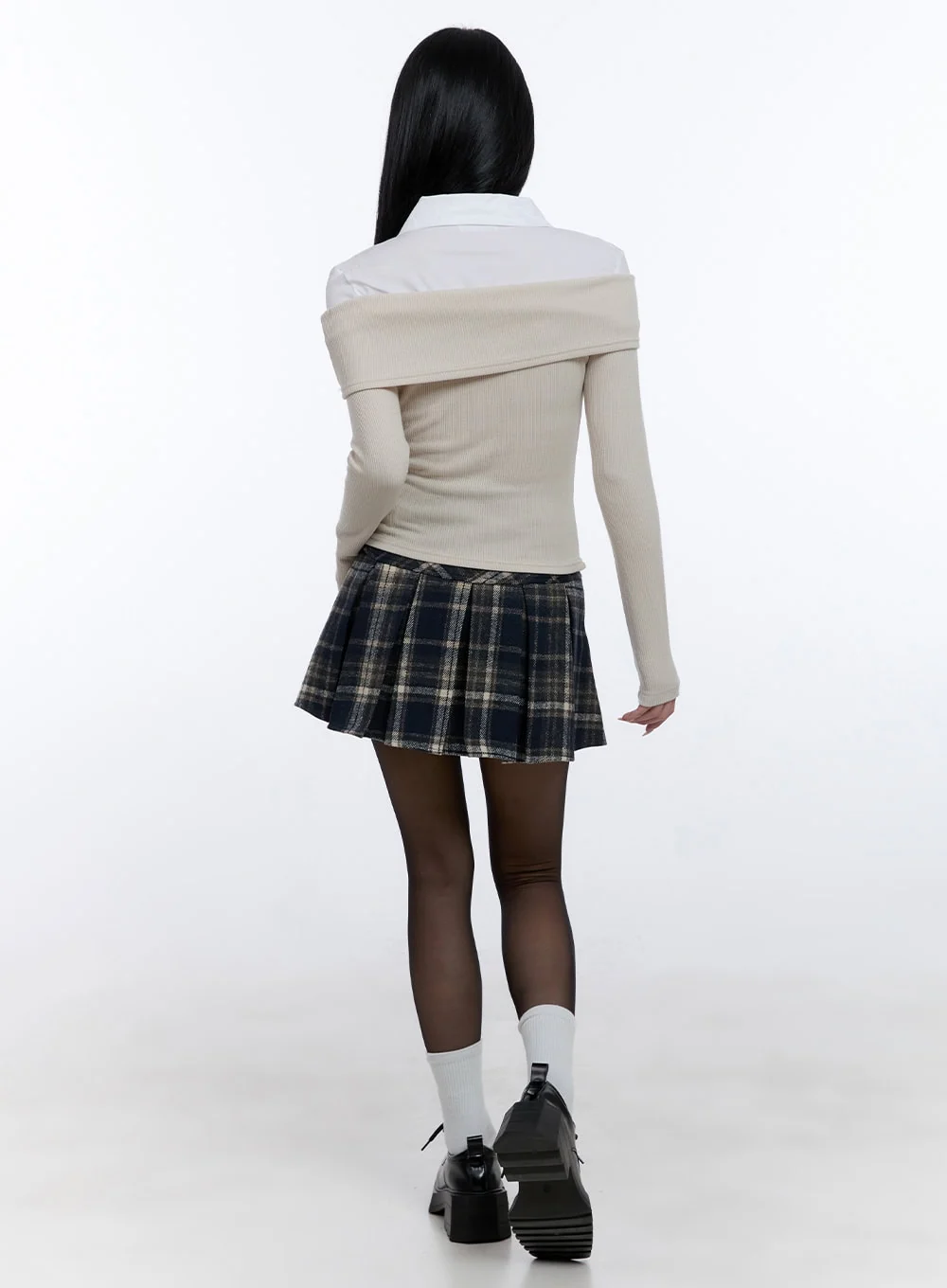 Ribbed Off-Shoulder Long Sleeve Top CD419 - Image 6