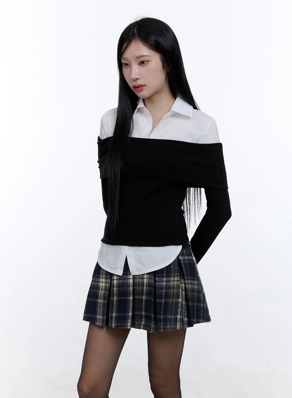 Ribbed Off-Shoulder Long Sleeve Top CD419 - Image 8