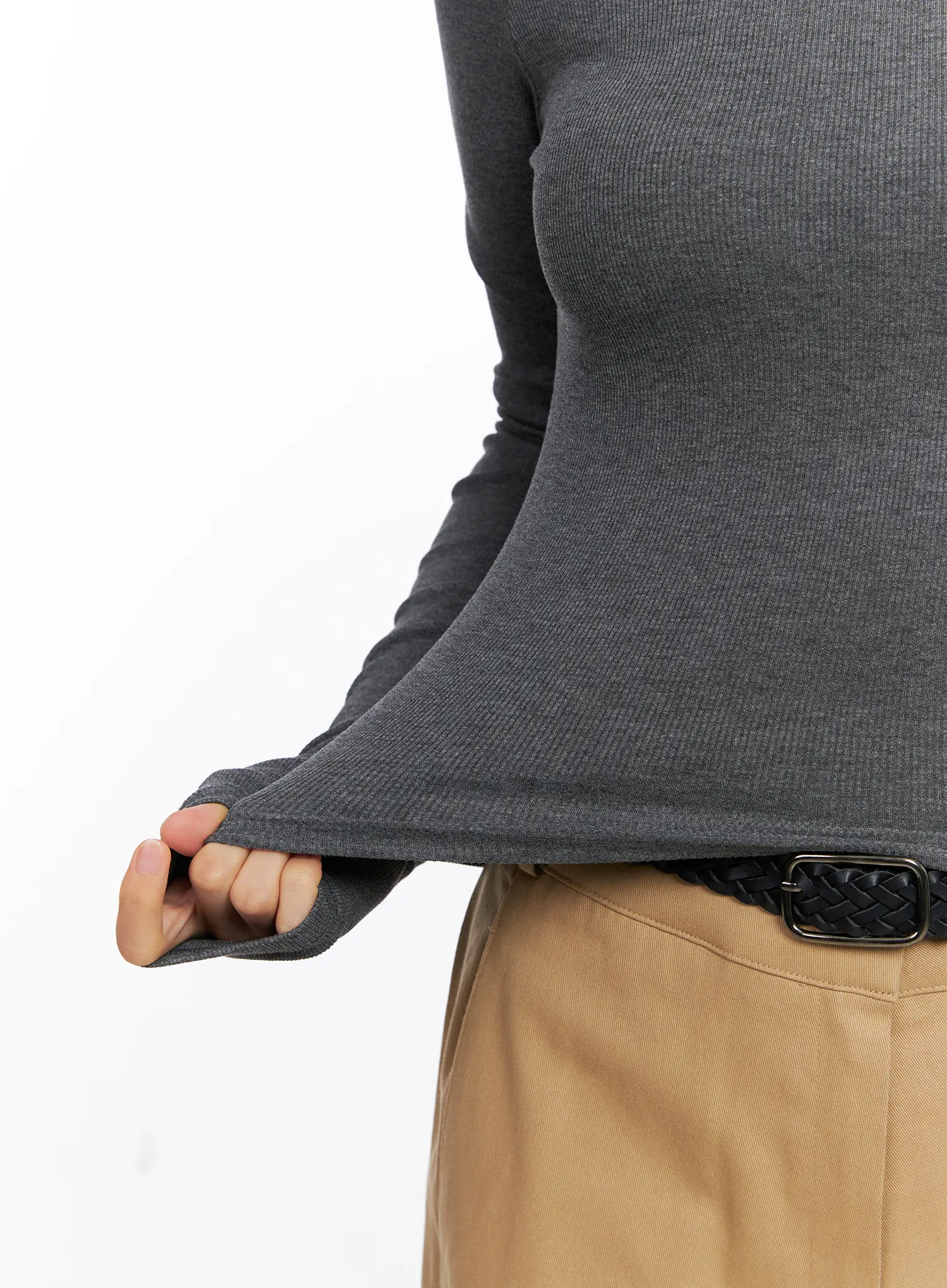 Ribbed Off-Shoulder Long Sleeve Top CG520 - Image 5