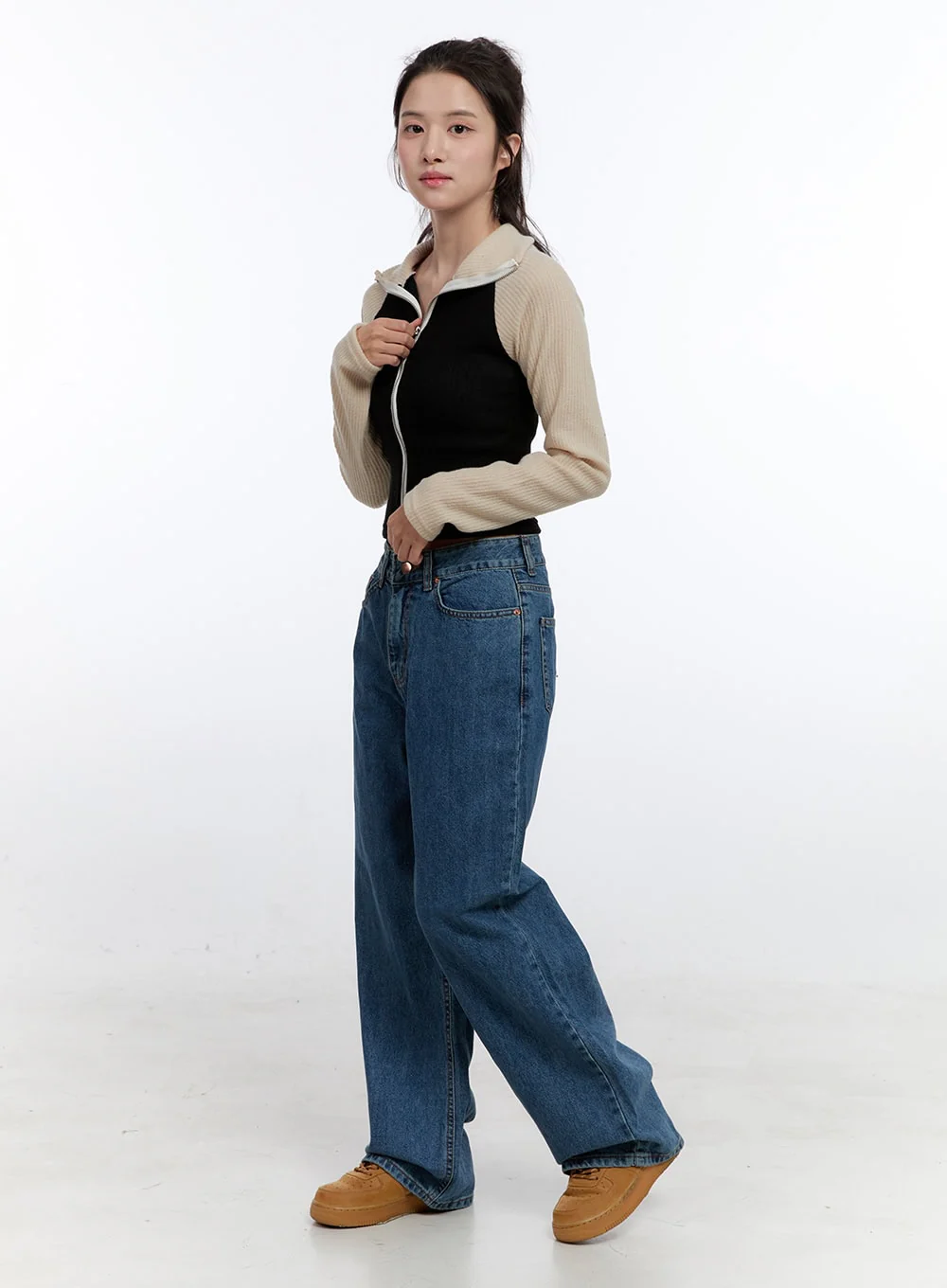 Ribbed Raglan Zip-Up ON418 - Image 3