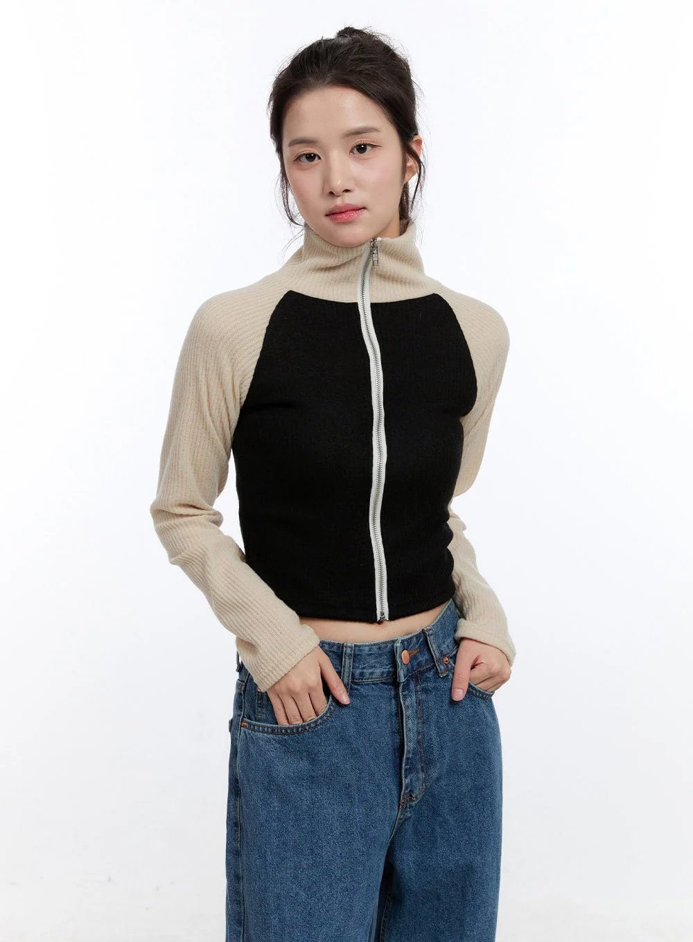 Ribbed Raglan Zip-Up ON418 - Image 5