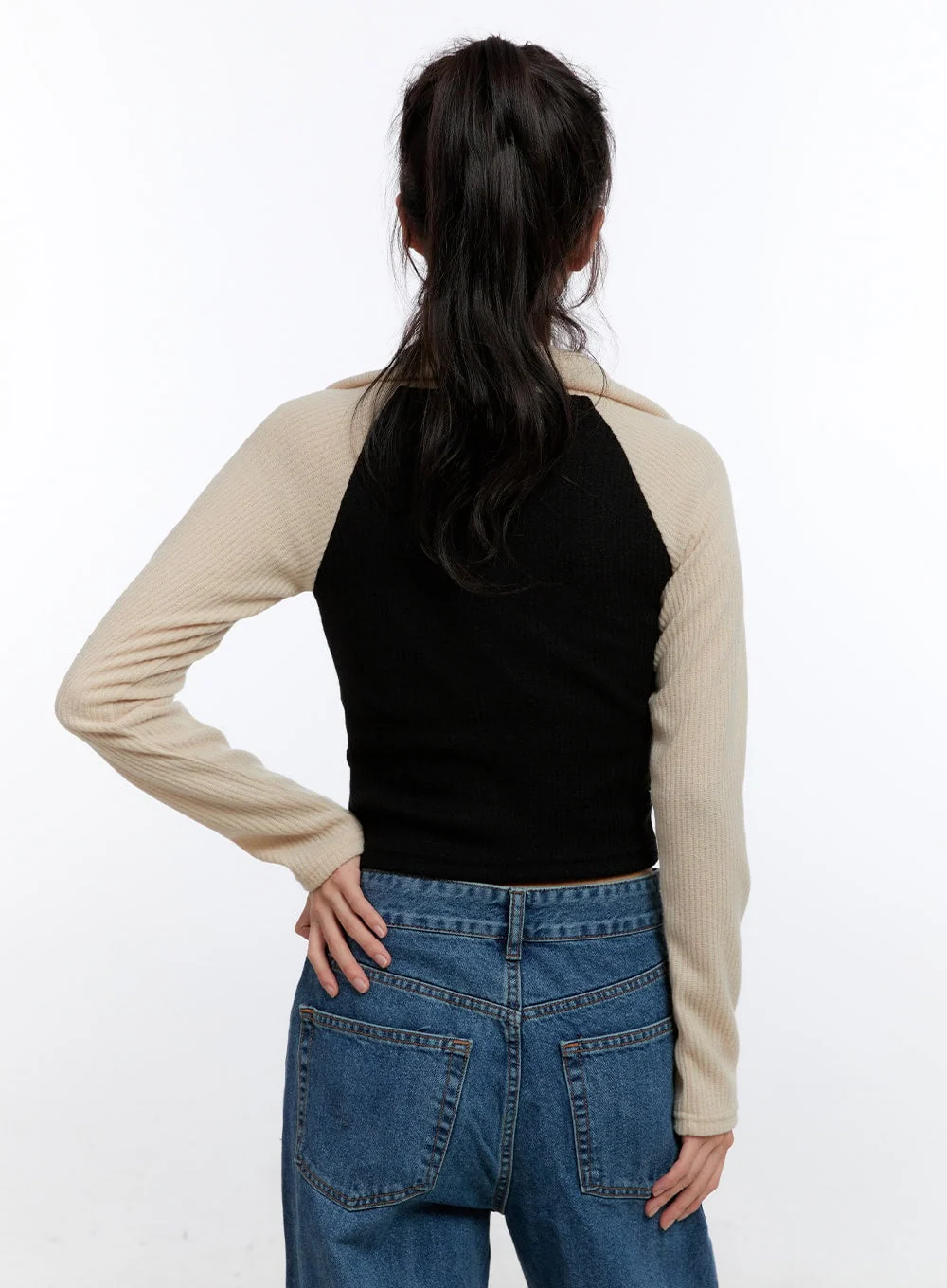 Ribbed Raglan Zip-Up ON418 - Image 7