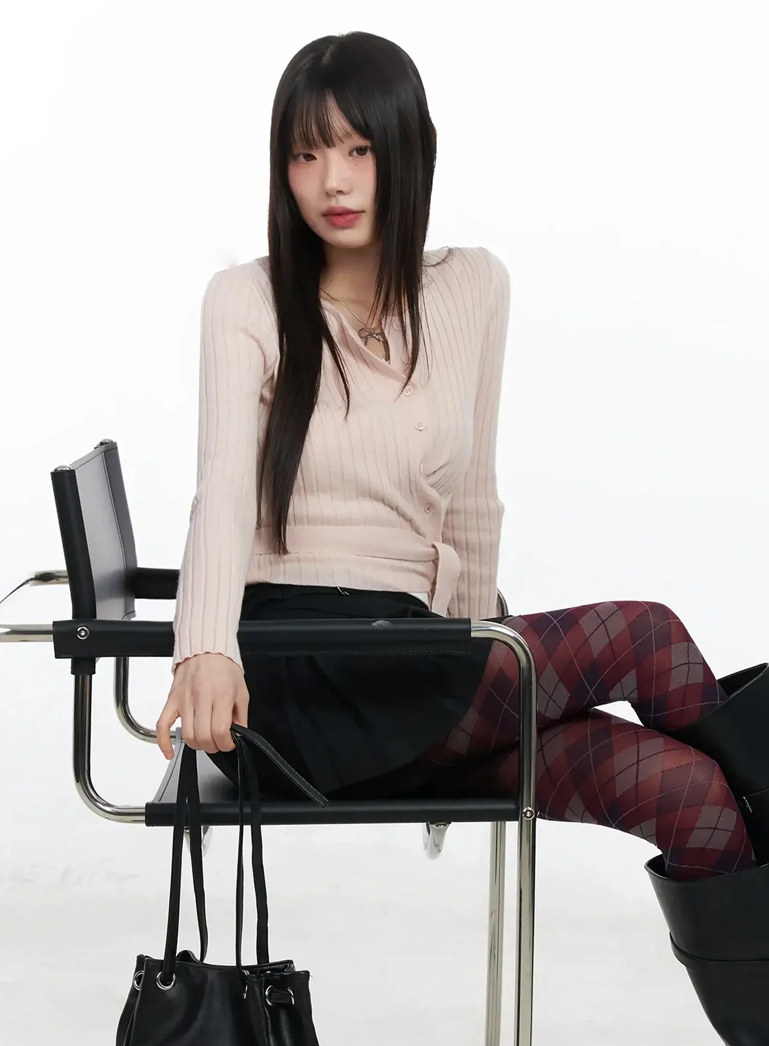 Ribbed Wrap Knit Cardigan IM523