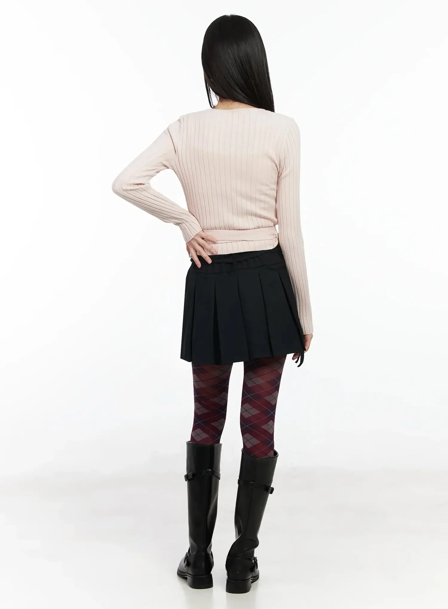 Ribbed Wrap Knit Cardigan IM523 - Image 10