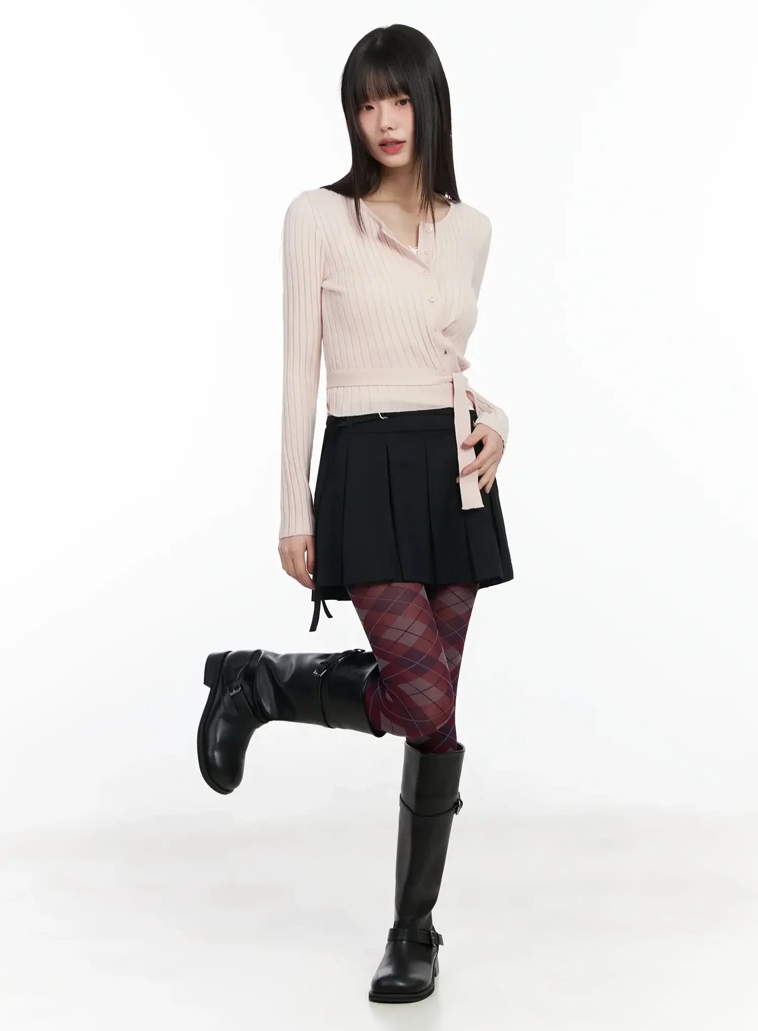 Ribbed Wrap Knit Cardigan IM523 - Image 4
