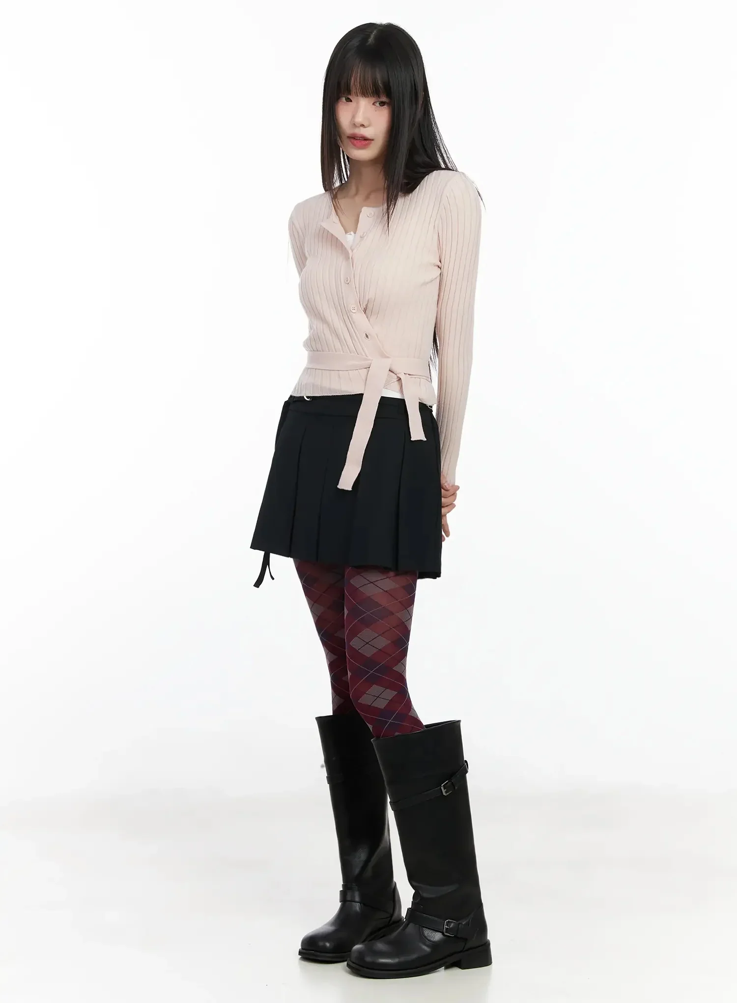 Ribbed Wrap Knit Cardigan IM523 - Image 5