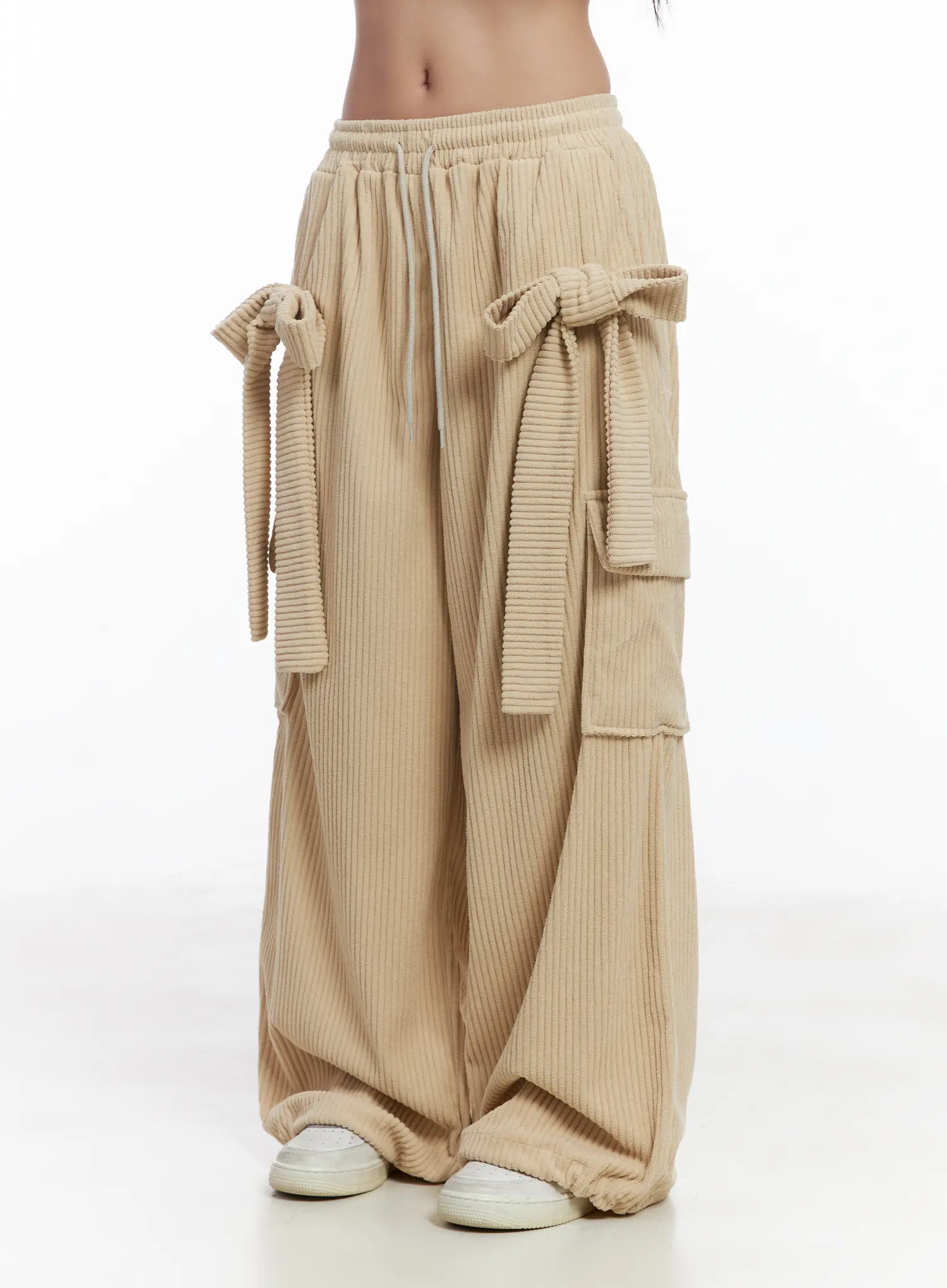 Ribbon Corduroy Wide-Leg Pants CJ514 - Image 10