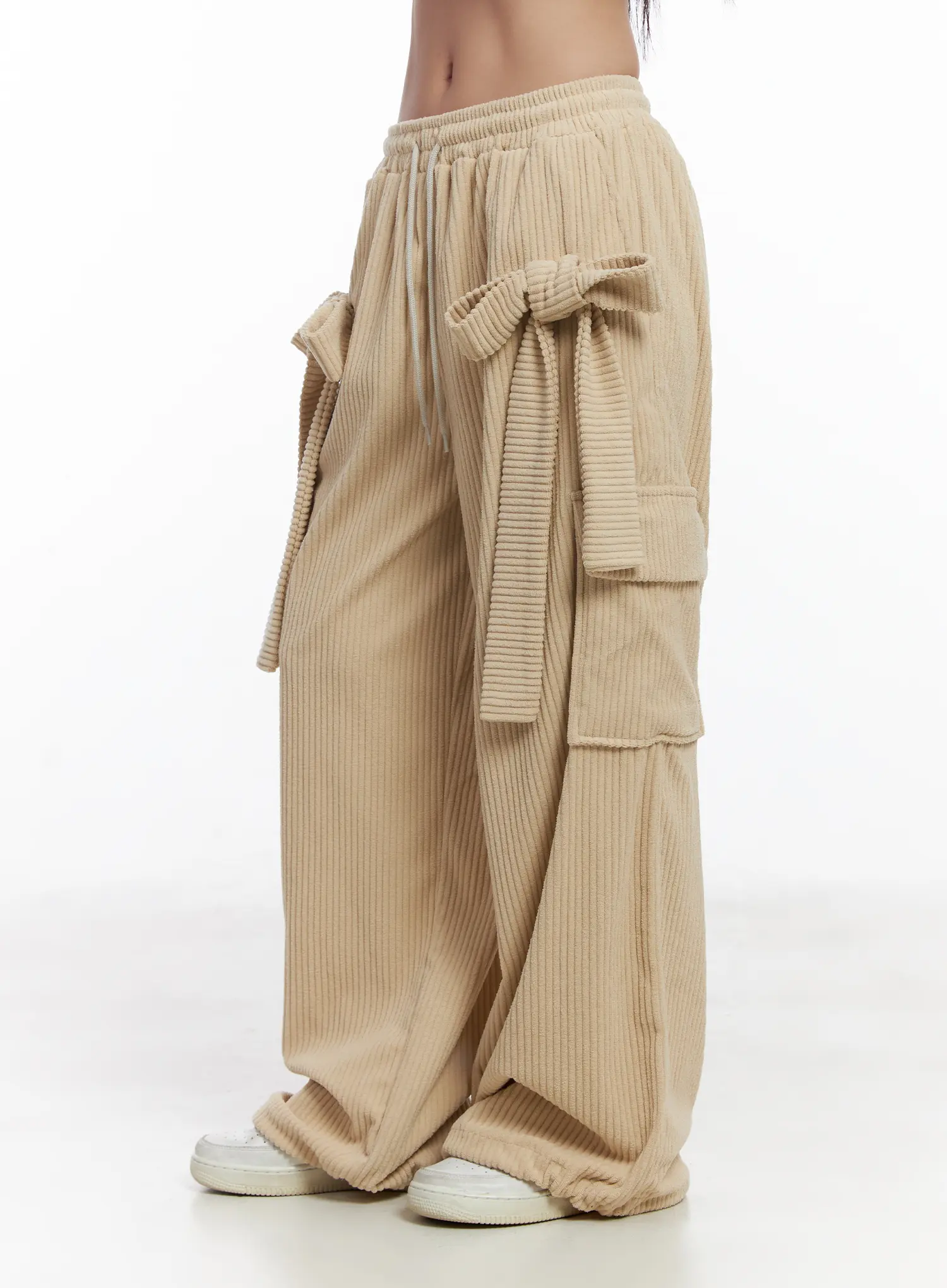 Ribbon Corduroy Wide-Leg Pants CJ514 - Image 5