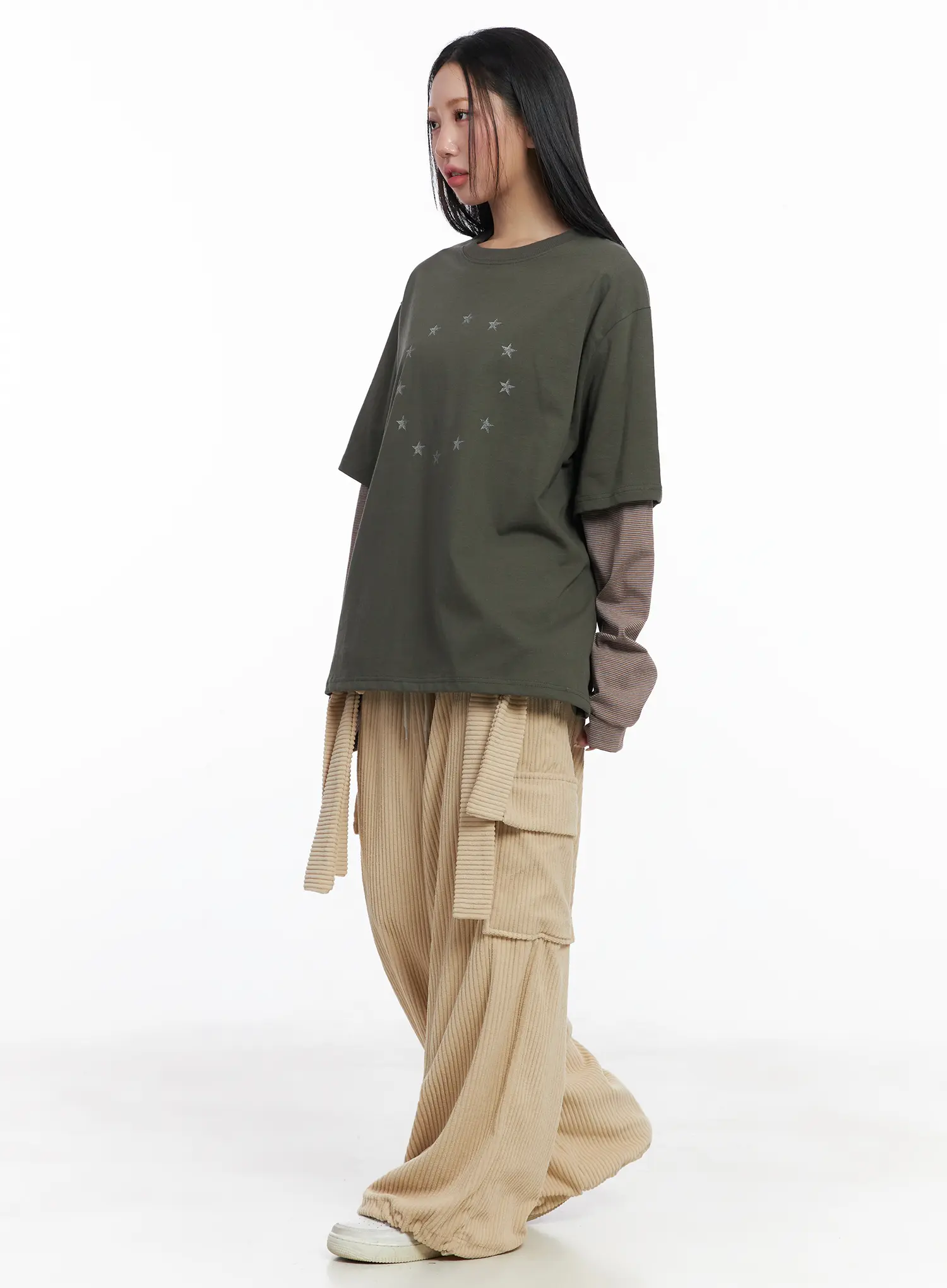 Ribbon Corduroy Wide-Leg Pants CJ514 - Image 6