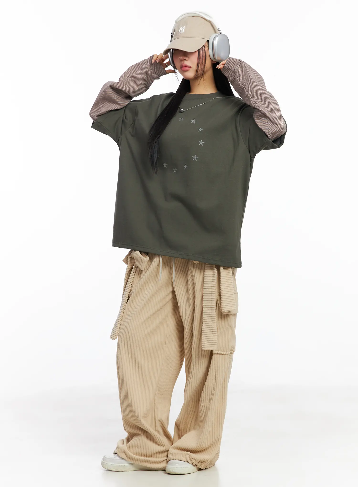 Ribbon Corduroy Wide-Leg Pants CJ514 - Image 9
