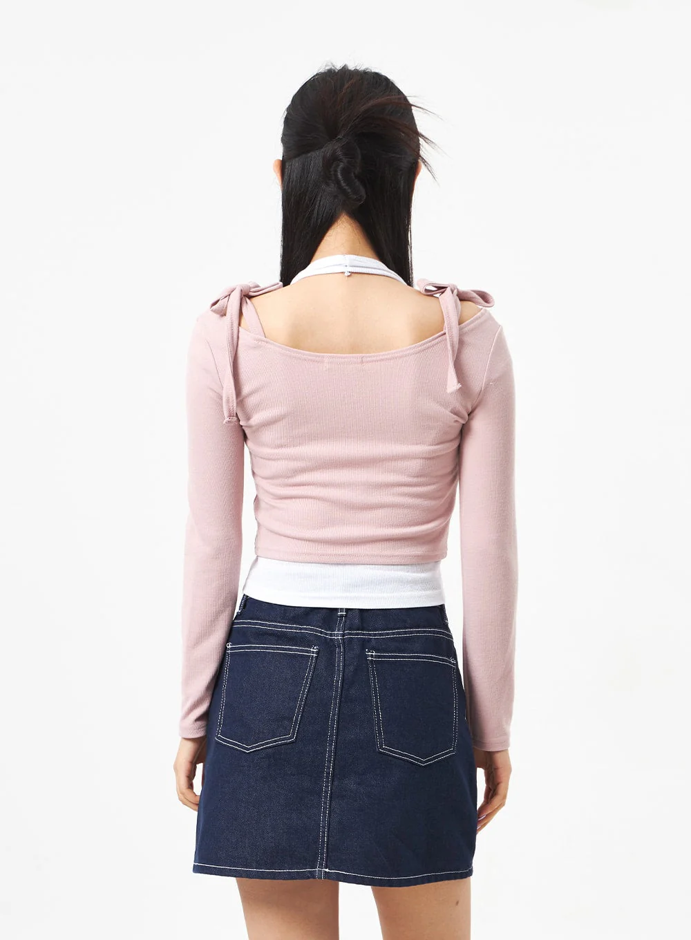 Ribbon Cropped Top CA306 - Image 6