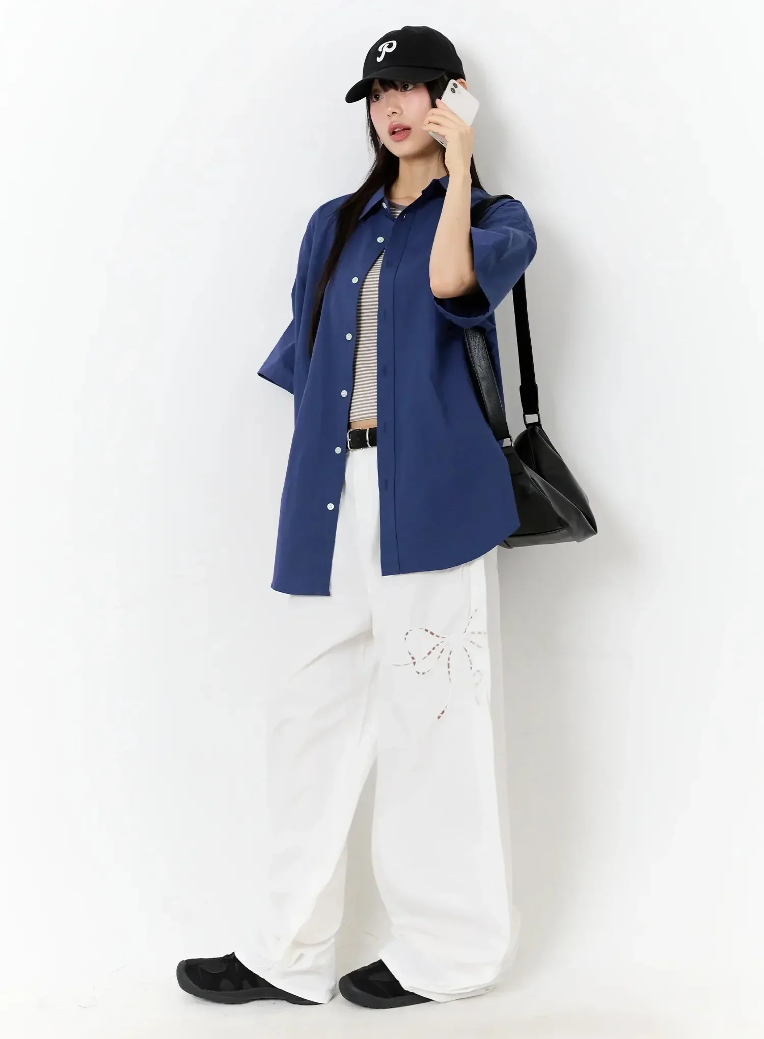 Ribbon Detail Baggy Pants IU523 - Image 14