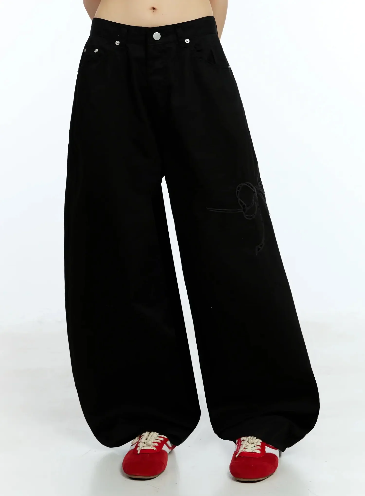 Ribbon Detail Baggy Pants IU523 - Image 7