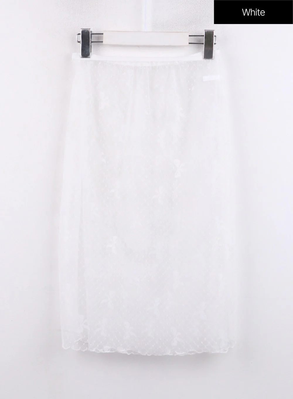 Ribbon Detail Long Mesh Skirt CJ423 - Image 10