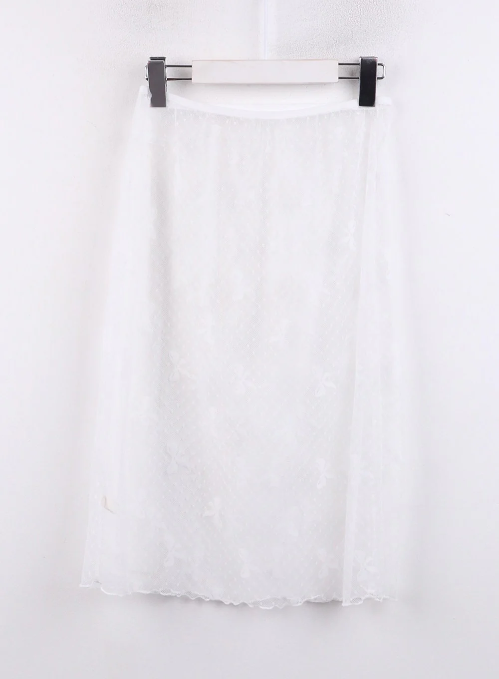 Ribbon Detail Long Mesh Skirt CJ423 - Image 11