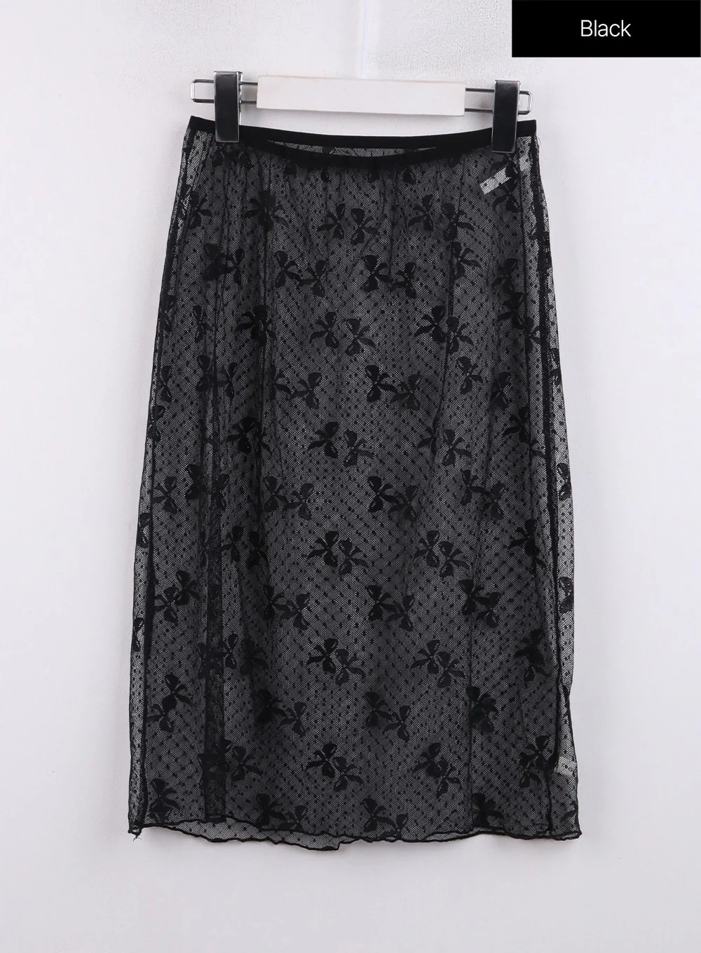 Ribbon Detail Long Mesh Skirt CJ423 - Image 12