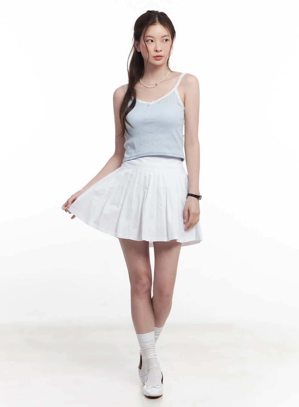 Ribbon Lace-Trim Cami Top CY519 - Image 2