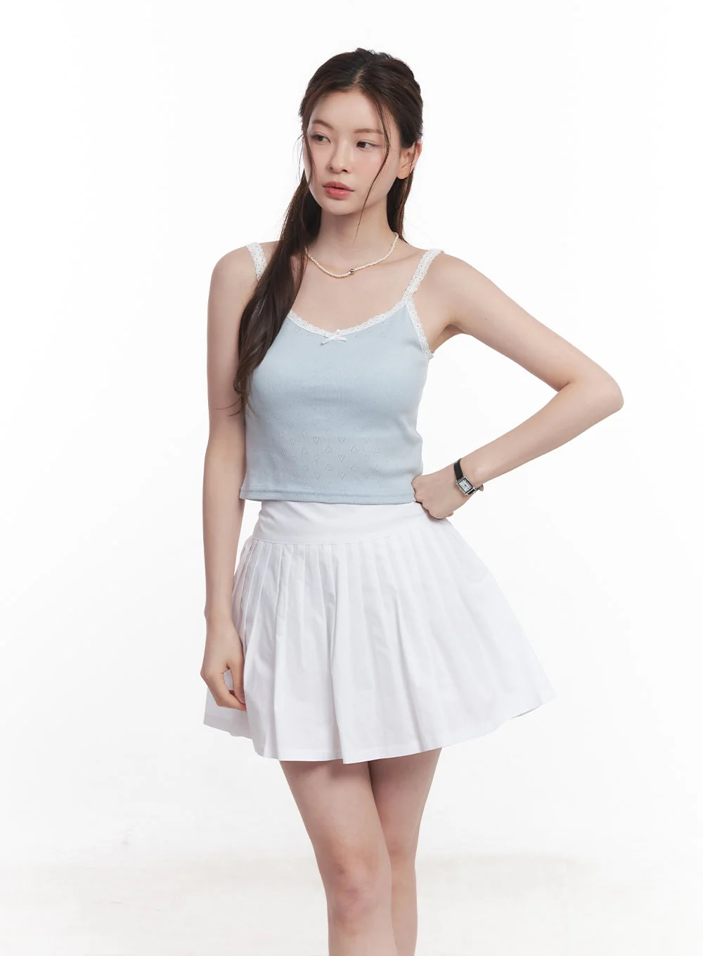 Ribbon Lace-Trim Cami Top CY519 - Image 8