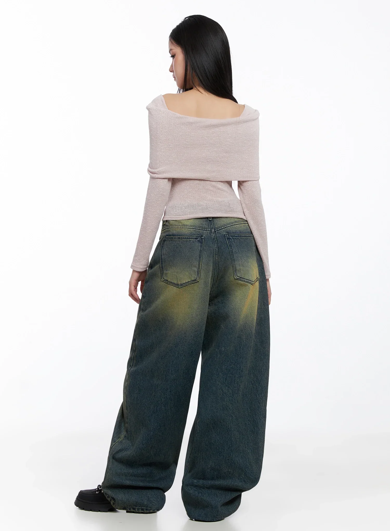 Ribbon Off-Shoulder Knit Top IS525 - Image 10