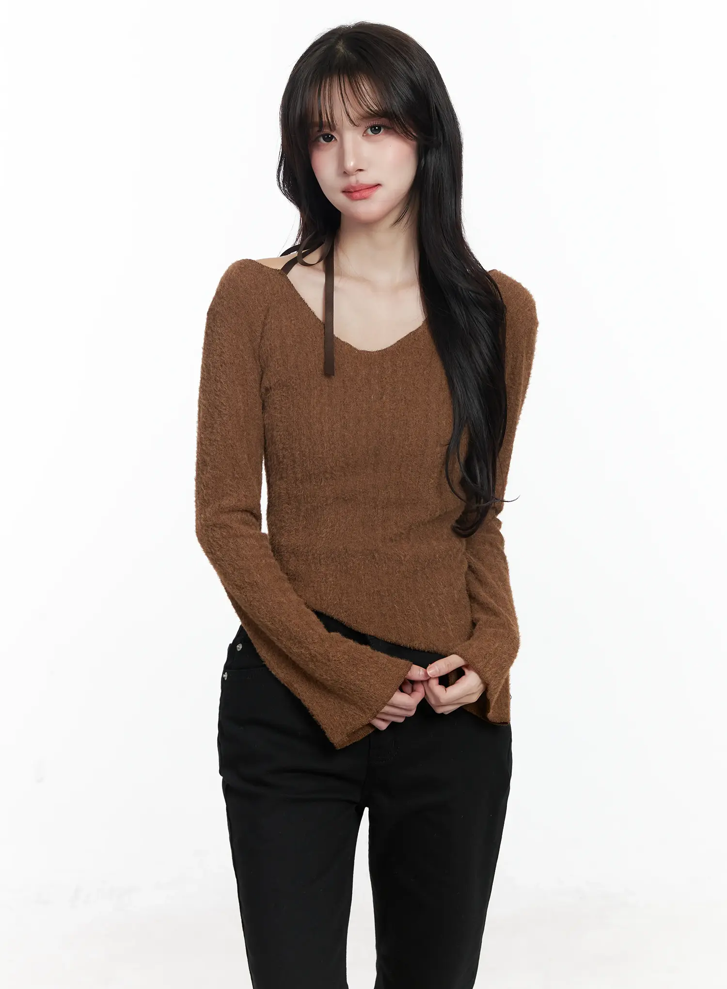 Ribbon Off-Shoulder Sweater IJ529 - Image 11