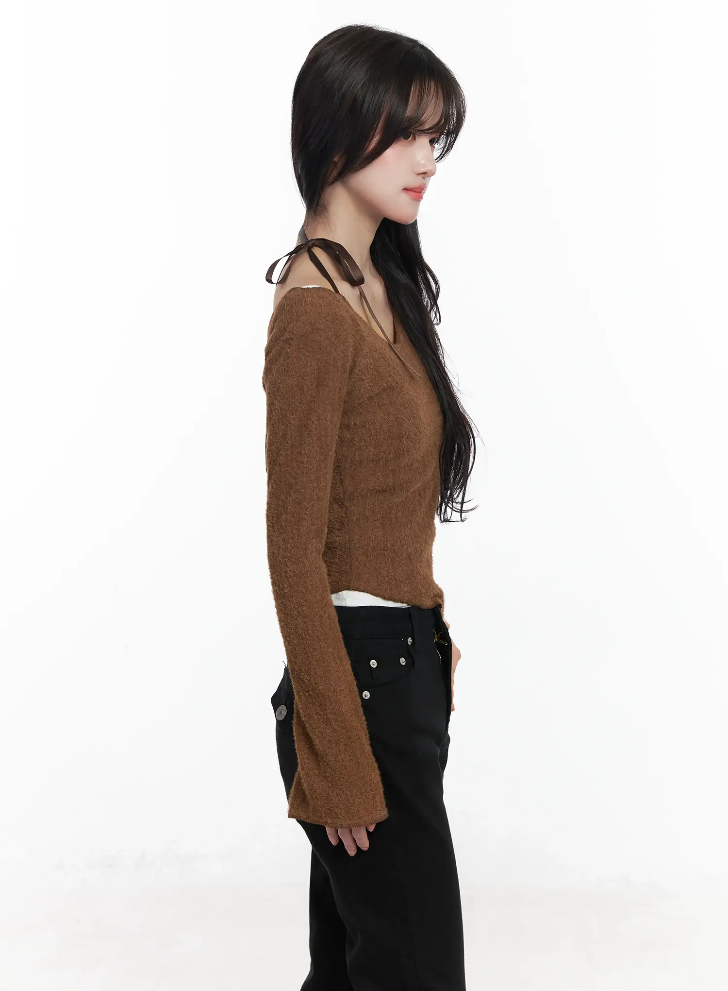 Ribbon Off-Shoulder Sweater IJ529 - Image 12