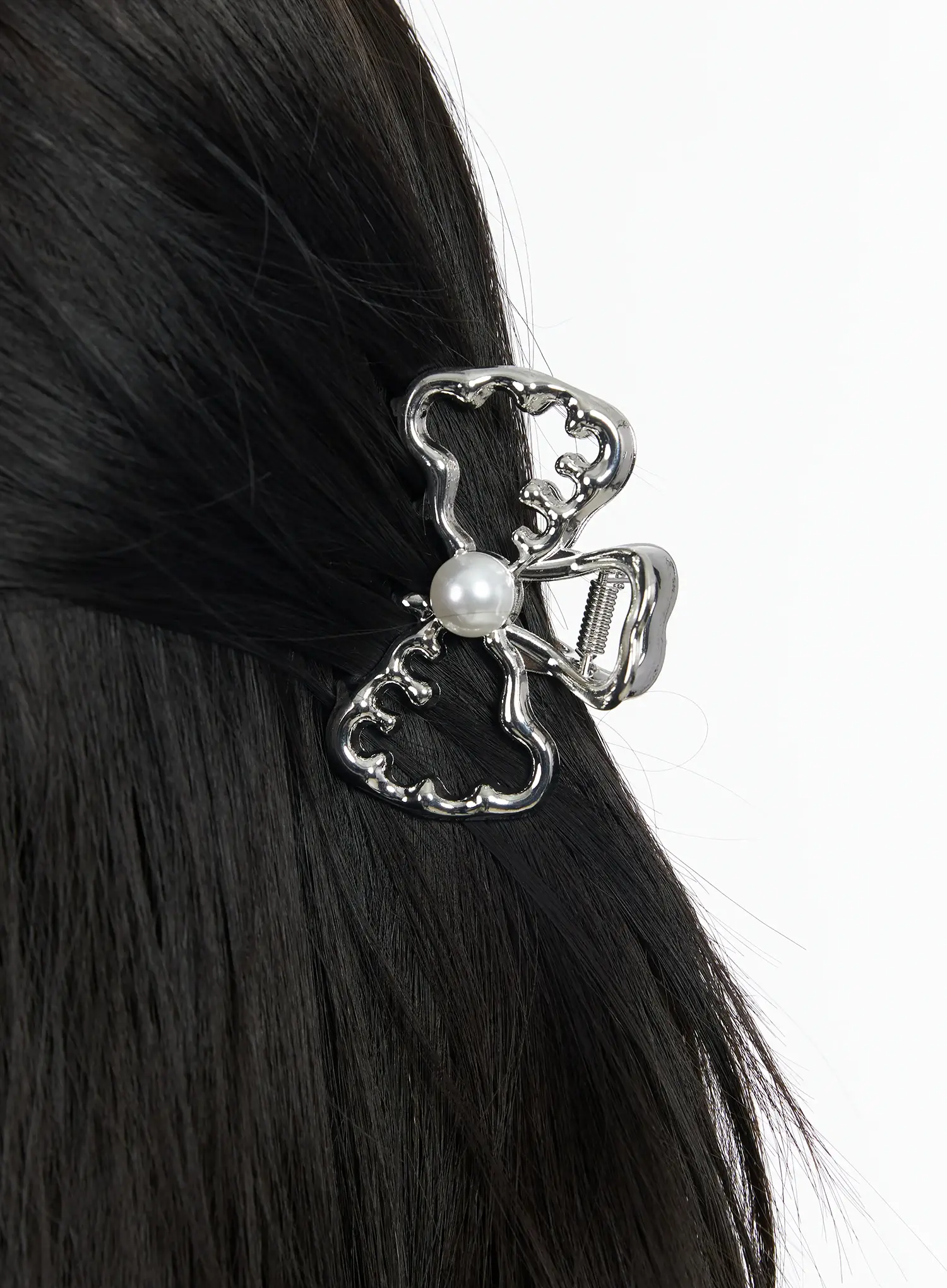 Ribbon Pearl Accent Hair Clip CM519 - Image 2