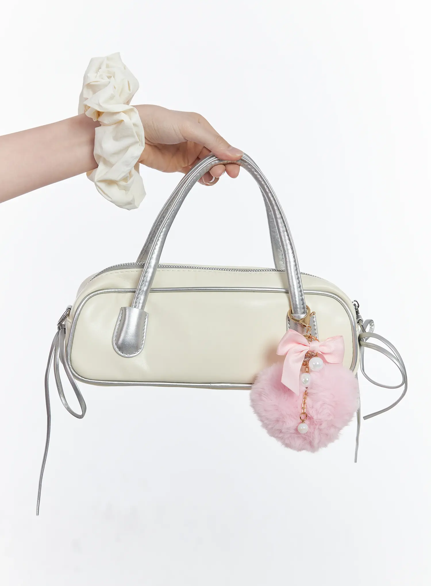 Ribbon Pearl Heart Keychain CM519 - Image 6