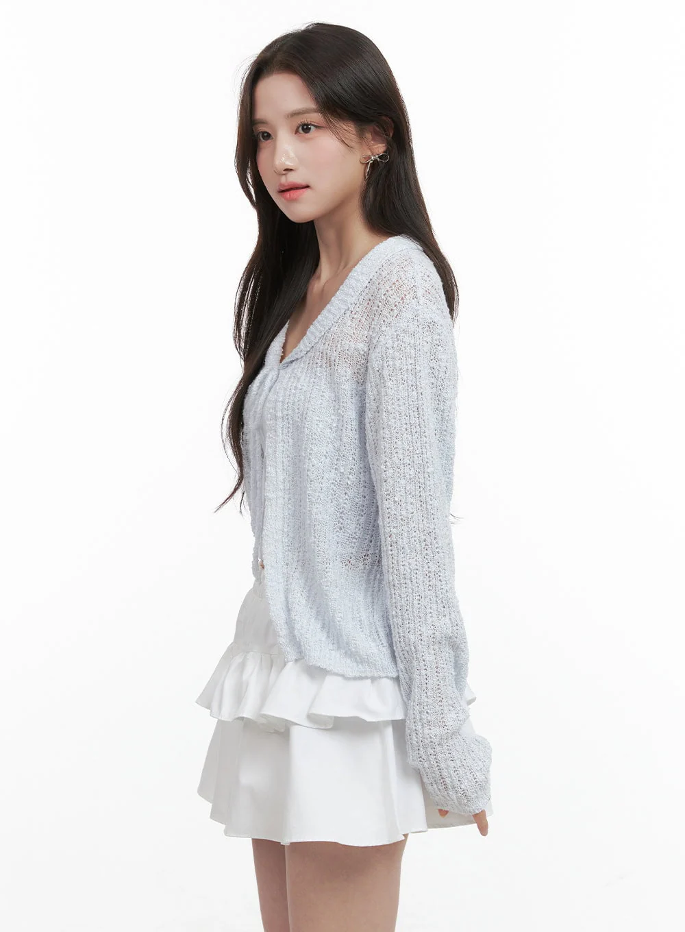 Ribbon Sheer Knit Cardigan OG409 - Image 5