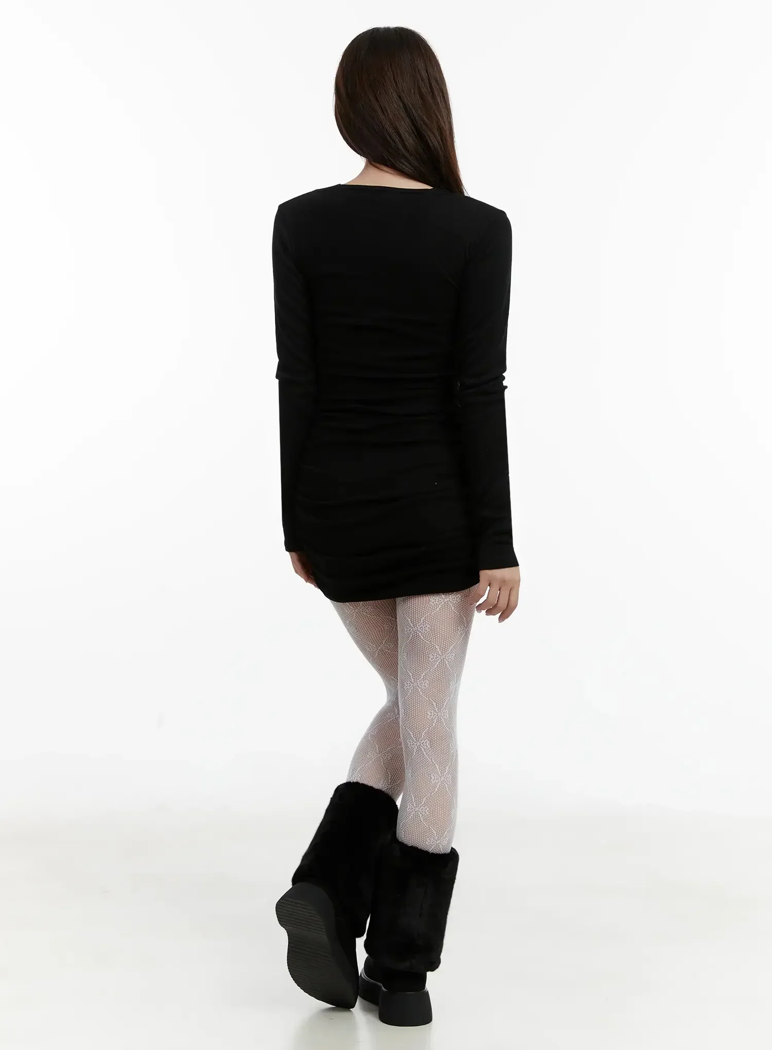 Ribbon Shirred Mini Dress IJ516 - Image 10