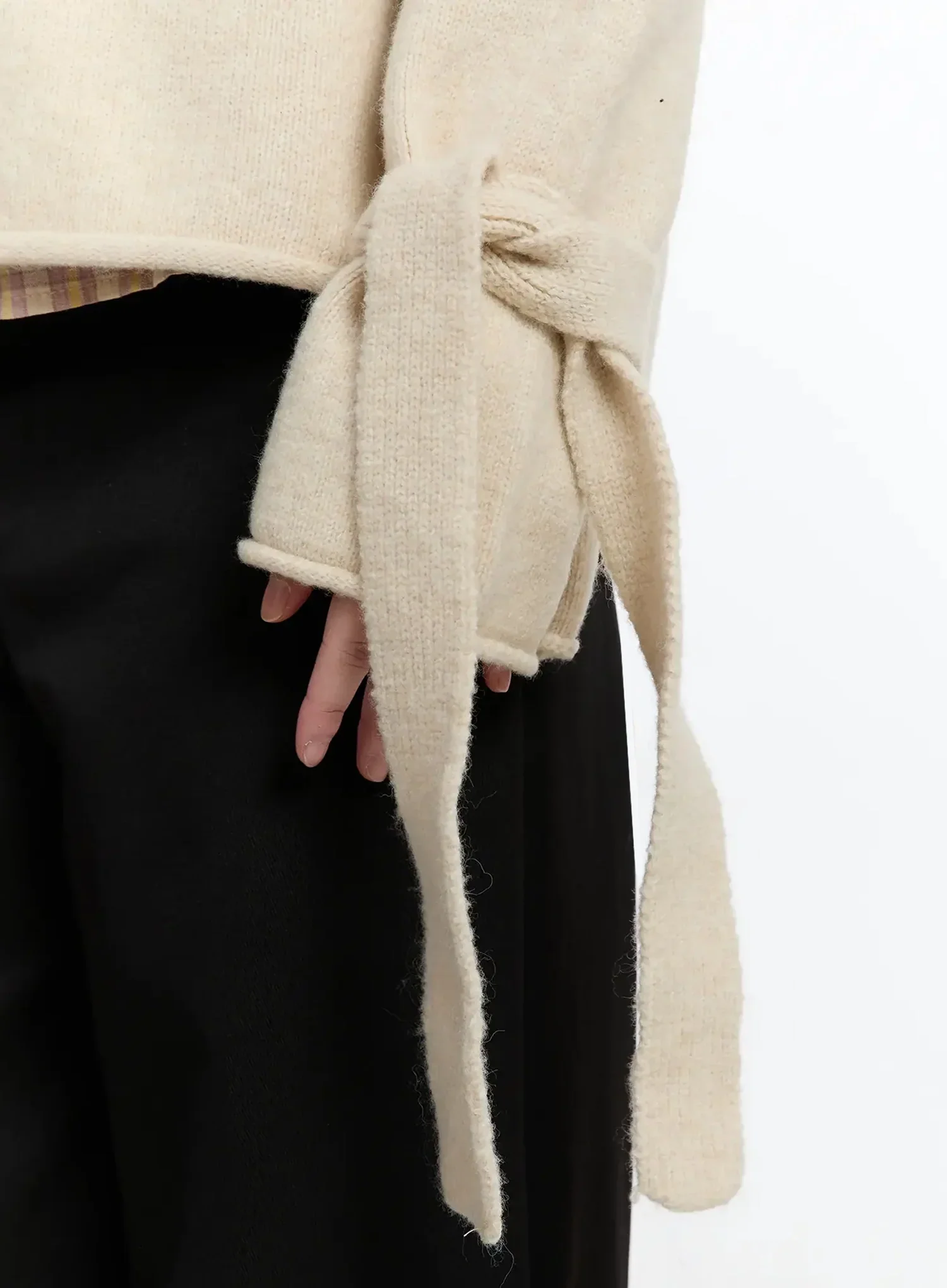 Ribbon Sleeve Knit Sweater IM513 - Image 9