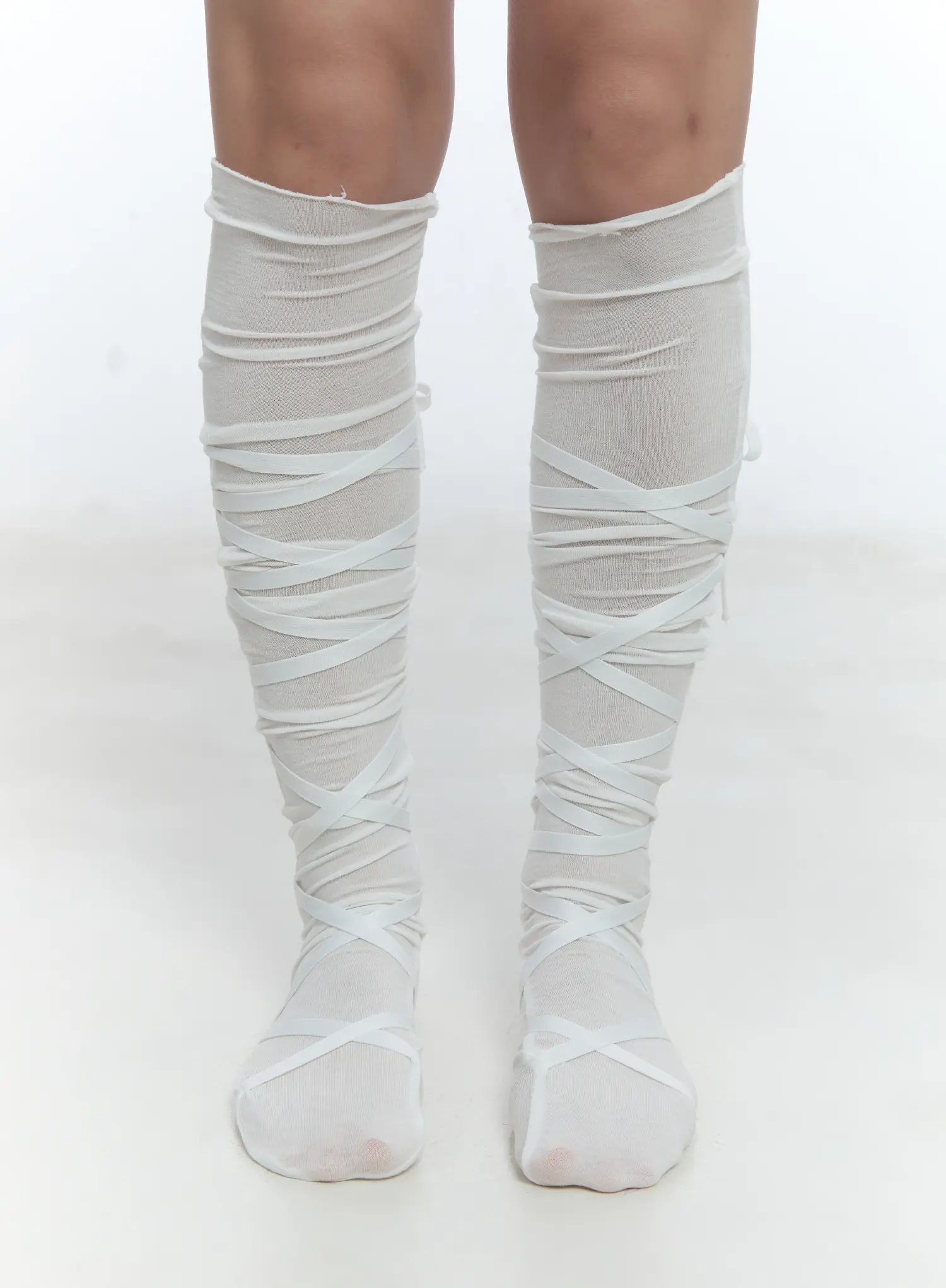 Ribbon Strap Knee-Length Socks CU527 - Image 12