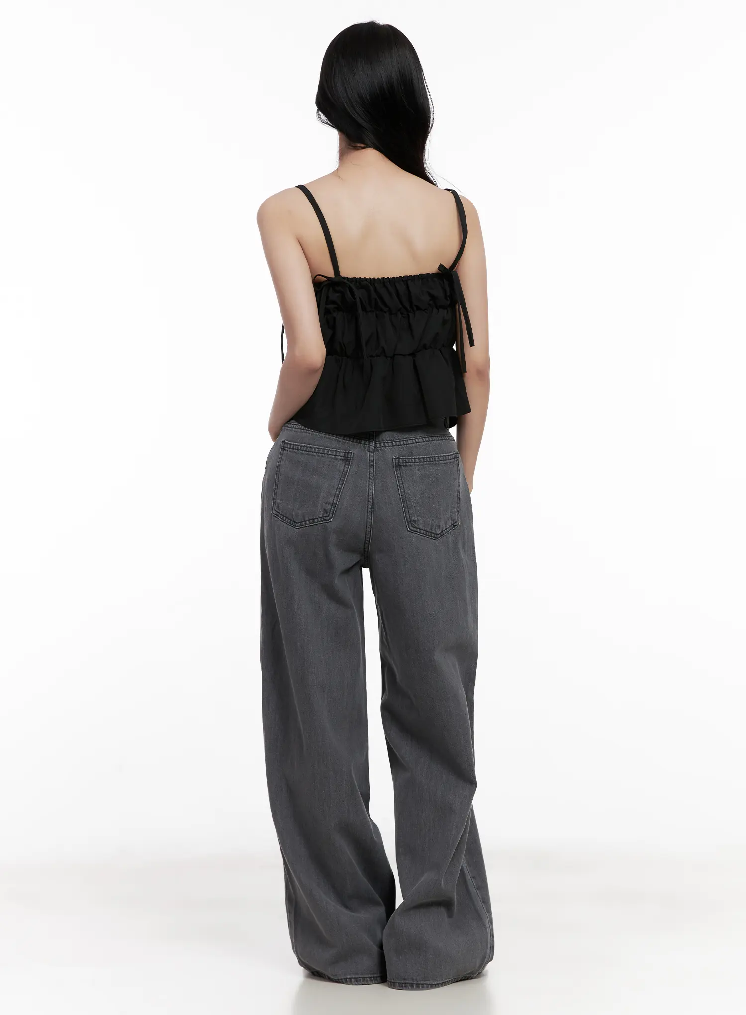 Ribbon Strap Ruffle Scrunch Tank CL516 - Image 5