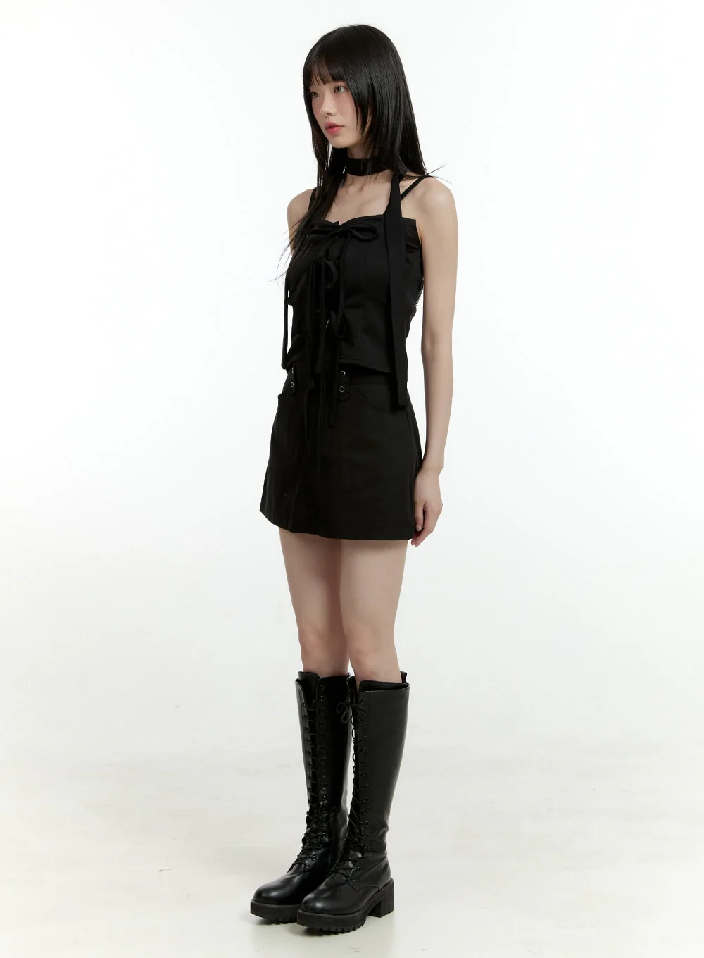 Ribbon Strap Sleeveless Top with Scarf CL426 - Image 5